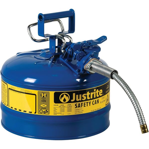 NEW JUSTRITE SAFETY CAN TYPE 2 ACCUFLOW 2.5 GAL
