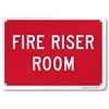 Image 1 : NEW FIRE RISER ROOM RED SIGN 12" X 18"