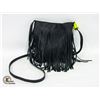 Image 1 : SMALL BLACK LEATHER PURSE WITH TASSELS AND