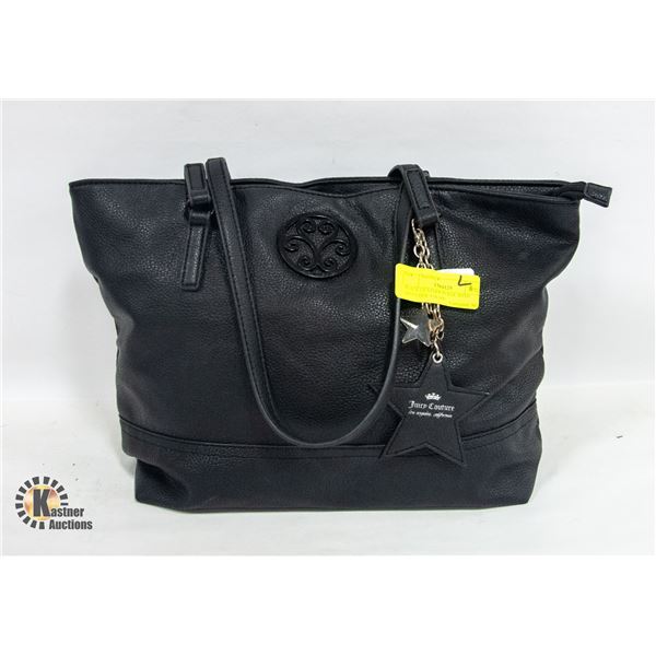 BLACK LEATHER PURSE WITH SHOULDER STRAPS