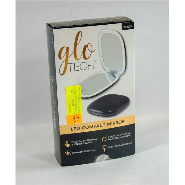 NEW GLO TECH RECHARGEABLE LED COMPACT MIRROR
