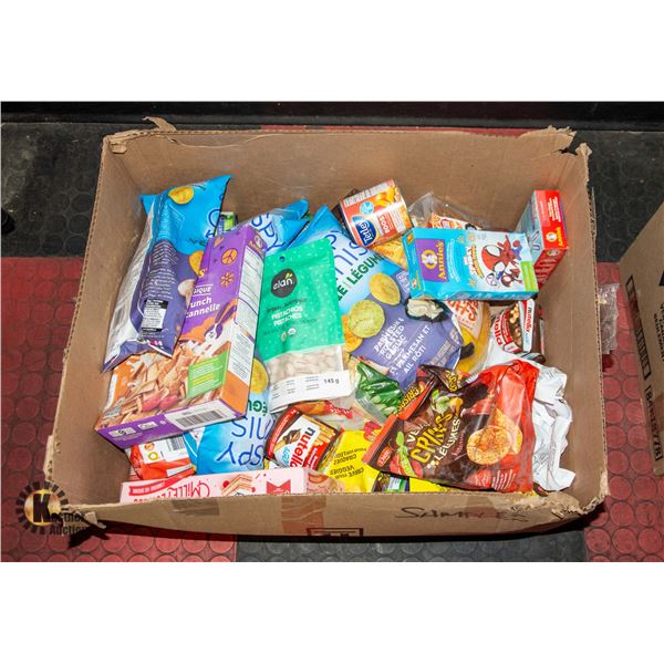 NEW BOX WITH VARIOUS CANDY, TREATS, SNACKS ETC.