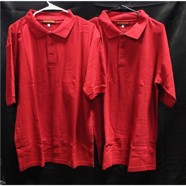 LOT OF 3 NEW RED POLOS LARGE