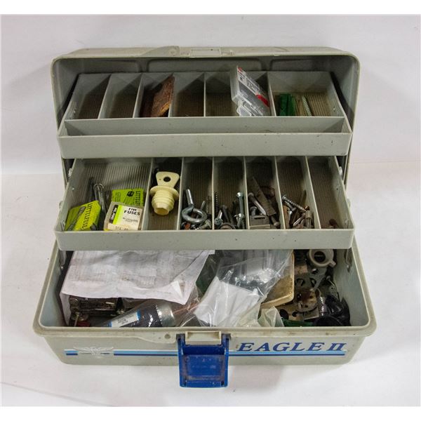TACKLE BOX WITH VARIOUS SCREWS, NUTS & BOLTS