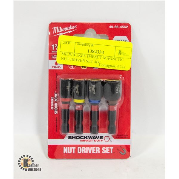MILWAUKEE IMPACT MAGNETIC NUT DRIVER SET 4PC