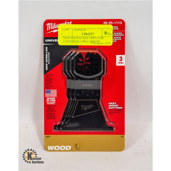 NEW MILWAUKEE OPEN-LOK UNIVERSAL 3-PK CARBIDE