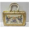 Image 1 : NEW VINTAGE SHELL EMBROIDED HANDLED PURSE