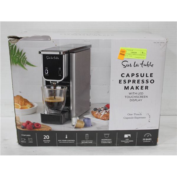 SUR LA TABLE CAPSULE ESPRESSO MAKER W/ LED