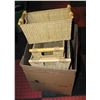 Image 1 : WICKER BASKETS- LOT OF 8 ASSORTED