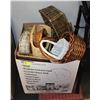 Image 1 : WICKER BASKETS- LOT OF 14 ASSORTED