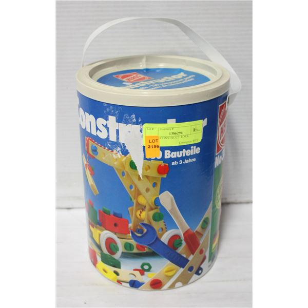 TUB OF CONSTRUCT TOYS