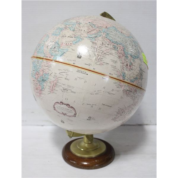 VINTAGE 12 INCH DIAMETER GLOBE MADE IN USA