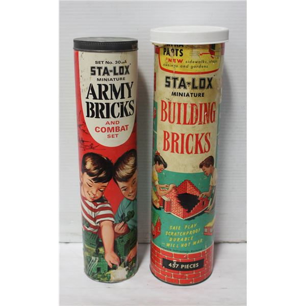 VINTAGE STA-LOX ARMY BRICKS/COMBAT SET  &