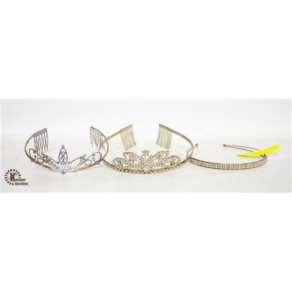 ESTATE VINTAGE RHINESTONE TIARAS ALL