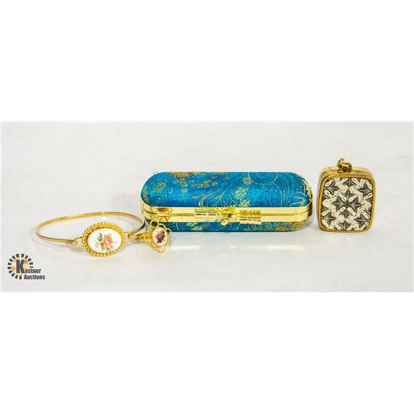 ESTATE VINTAGE BRACELETS, RING, MUSIC BOX &