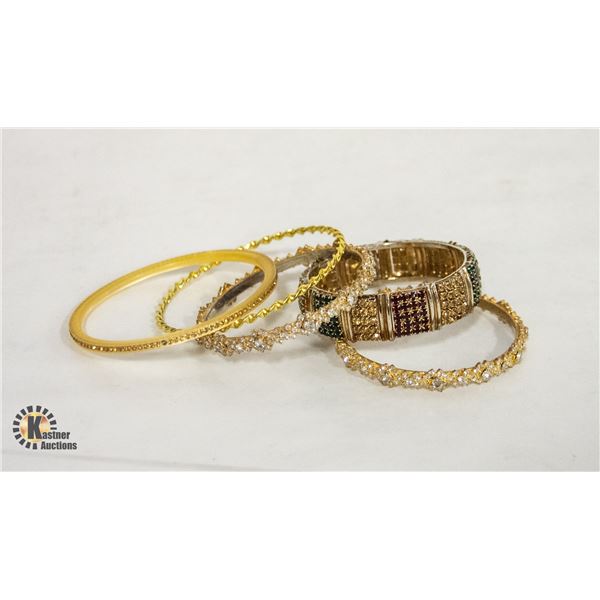 ESTATE BANGLES SOME WITH STONES INSET ALL