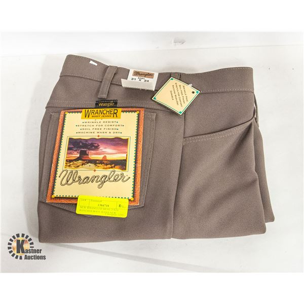 NEW WRANGLER MENS 31X34 RANCHER BOOT JEANS NEW