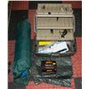 Image 1 : BUNDLE OF TARPS, FISHING LURES IN TOOLBOX +