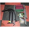 Image 1 : 2 SMALL FOLDING STOOLS, BICYCLE AIR PUMP,
