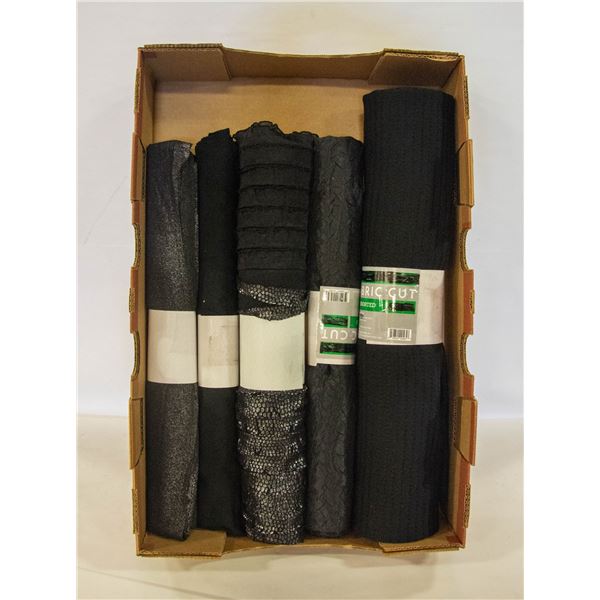 FABRIC BLACK 5 ROLLS STRETCH KNIT RAYON