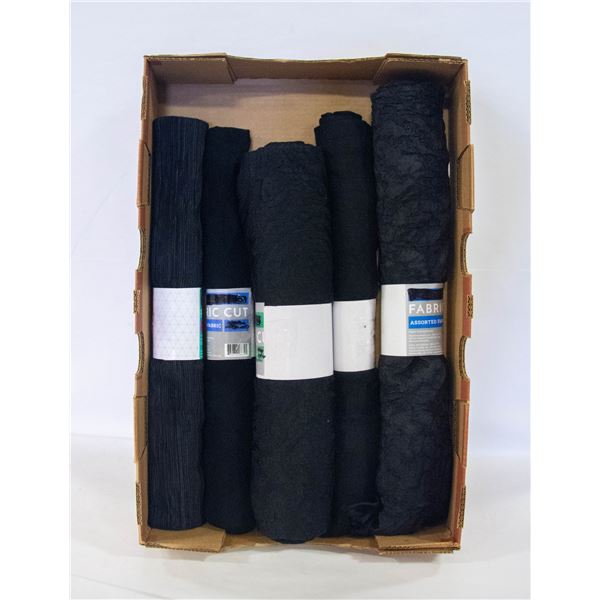 FABRIC BLACK 5 ROLLS STRETCH KNITS