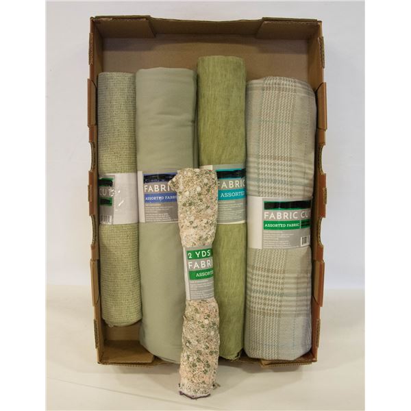 FABRIC GREEN WOVEN STRETCH CREPES