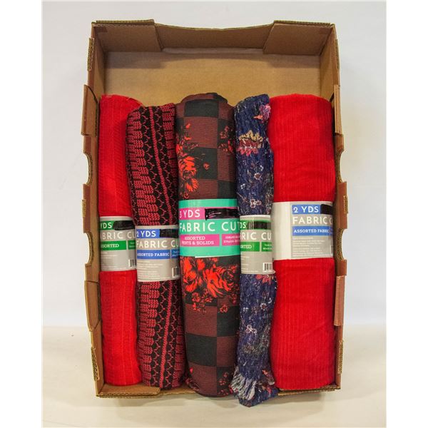 FABRIC REDS 5 ROLLS STRETCH KNIT WOVEN