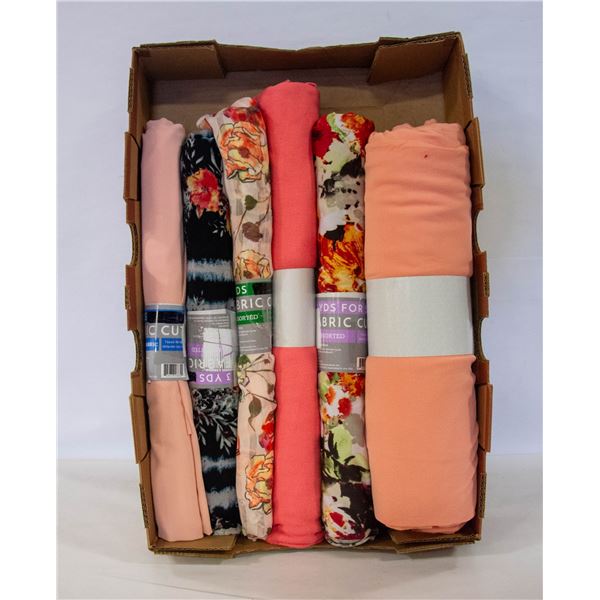 FABRIC PEACH ORANGE PRINT 5 ROLL STRETCH
