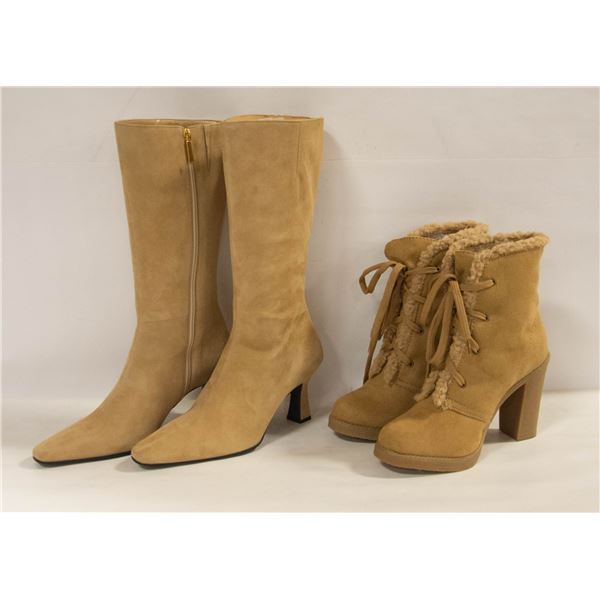 LADY BOOTS NINE WEST TALL SUEDE SZ 7.5