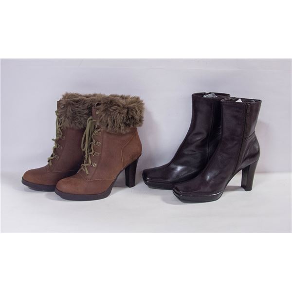 LADY BOOTS NINE WEST CHOCO BRN SZ 7.5,