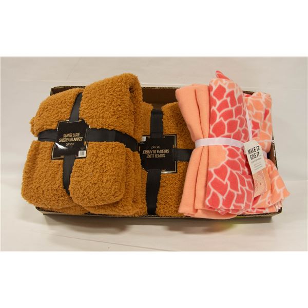 SHERPA BLANKETS DART ORANGE 50 X 60