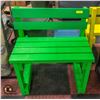 Image 1 : HANDMADE HANDPAINTED BENCH GREEN 30" X 19" 32"T