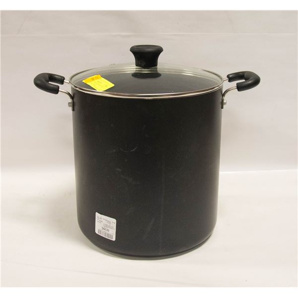 UNUSED T-FAL LARGE STOCK POT W/LID/INSTRUCTIONS