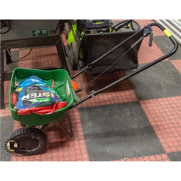 SCOTTS TURF BUILDER SPREADER & 9KG BAG FERTILIZER