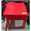 Image 1 : HANDMADE HAND PAINTED RED STOOL 16.5" X 18" X 12"T