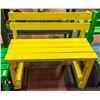 Image 1 : HANDMADE HANDPAINTED BENCH YELLOW 37" X 18" X 32"T