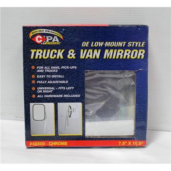 NEW SEALED TRUCK AND VAN MIRROR OE-LOW MOUNT