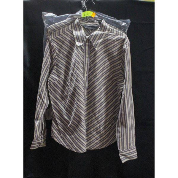 NEW EXPRESS S 9/10 STRIPED BUTTON UP