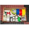 BOX WITH 25 PARTIAL ROLLS OF TAPE INCL.