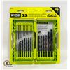Image 1 : NEW RYOBI 25PC DRILL BIT SET 3X LONGER LIFE