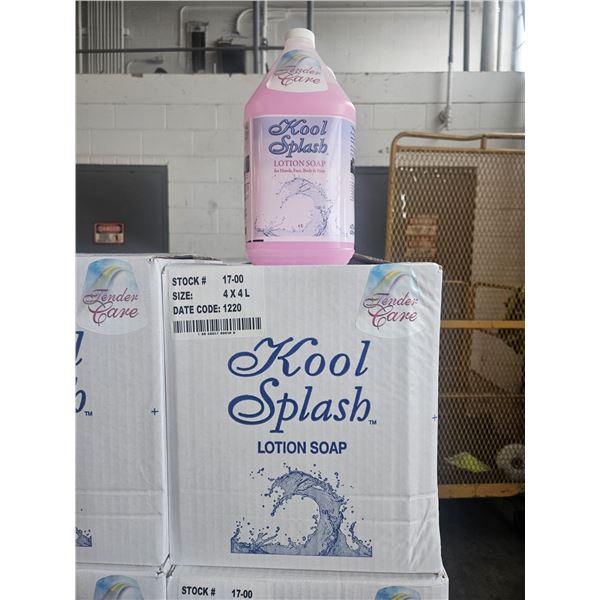 CASE OF FOUR 4L KOOL SPLASH LOTION SOAP FOR HANDS,