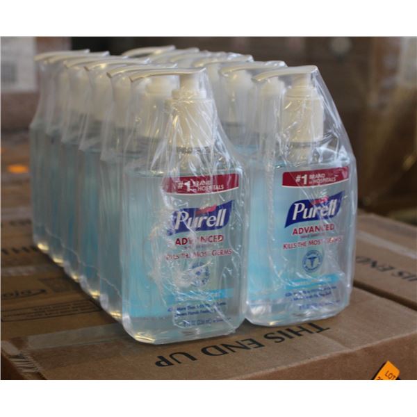 CASE WITH 12 BOTTLES OF PURELL HAND SANITIZER