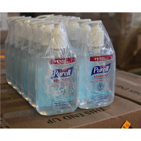 CASE WITH 12 BOTTLES OF PURELL HAND SANITIZER