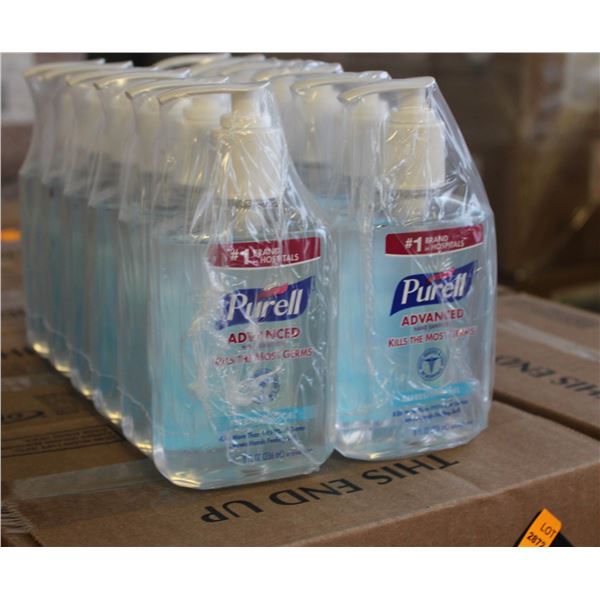 CASE WITH 12 BOTTLES OF PURELL HAND SANITIZER