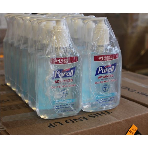 CASE WITH 12 BOTTLES OF PURELL HAND SANITIZER