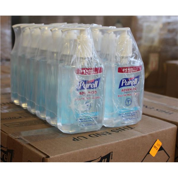 CASE WITH 12 BOTTLES OF PURELL HAND SANITIZER