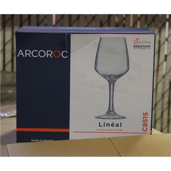 CASE WITH 4 BOXES OF 6 ARCOROC WINE GLASSES