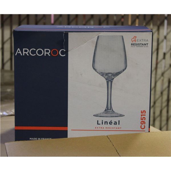 CASE WITH 4 BOXES OF 6 ARCOROC WINE GLASSES