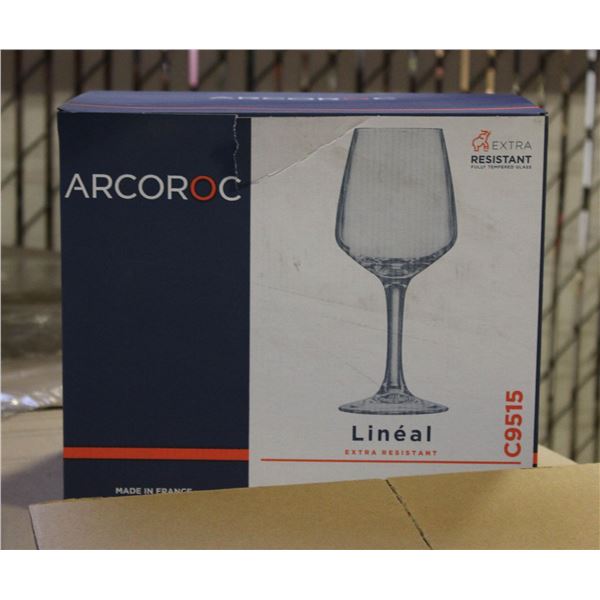 CASE WITH 4 BOXES OF 6 ARCOROC WINE GLASSES