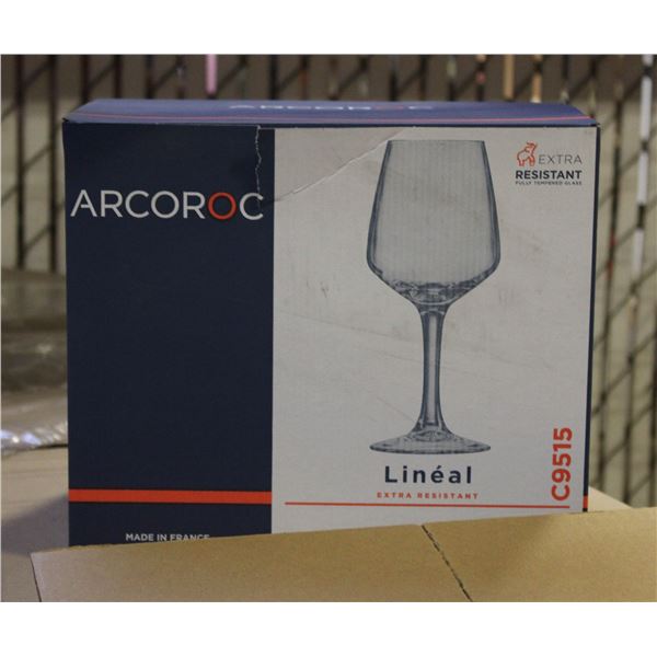 CASE WITH 4 BOXES OF 6 ARCOROC WINE GLASSES